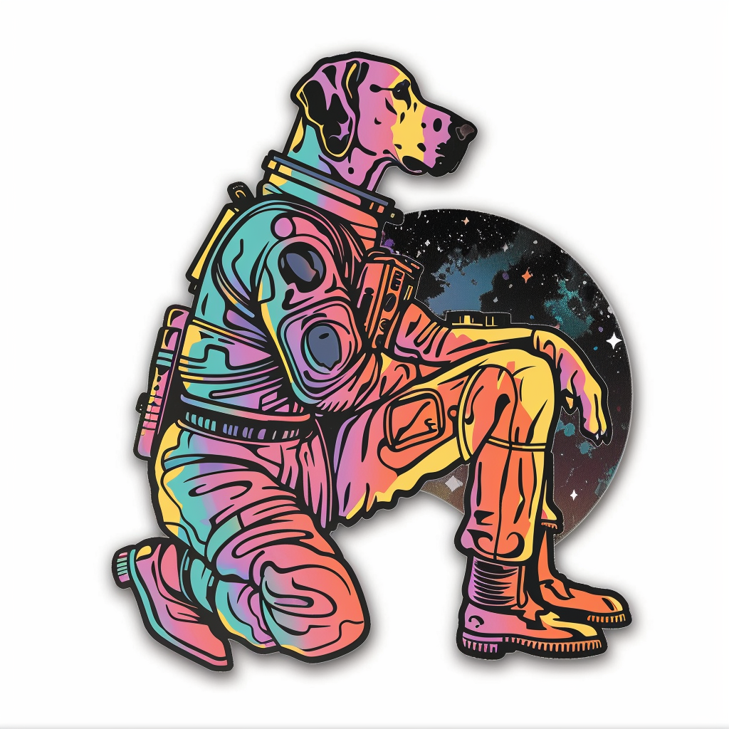 Great Dane Dog Expressive surreal Vinyl Decal Sticker for Car, Laptop, Tumbler and more # F022662