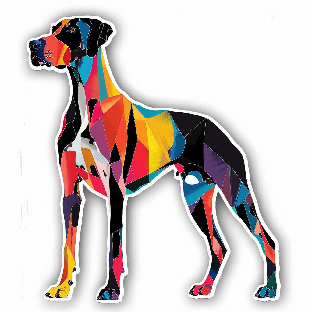 Great Dane Dog cyber punk majestic Expressive surreal Vinyl Decal Sticker for Car, Laptop, Tumbler and more # F017930