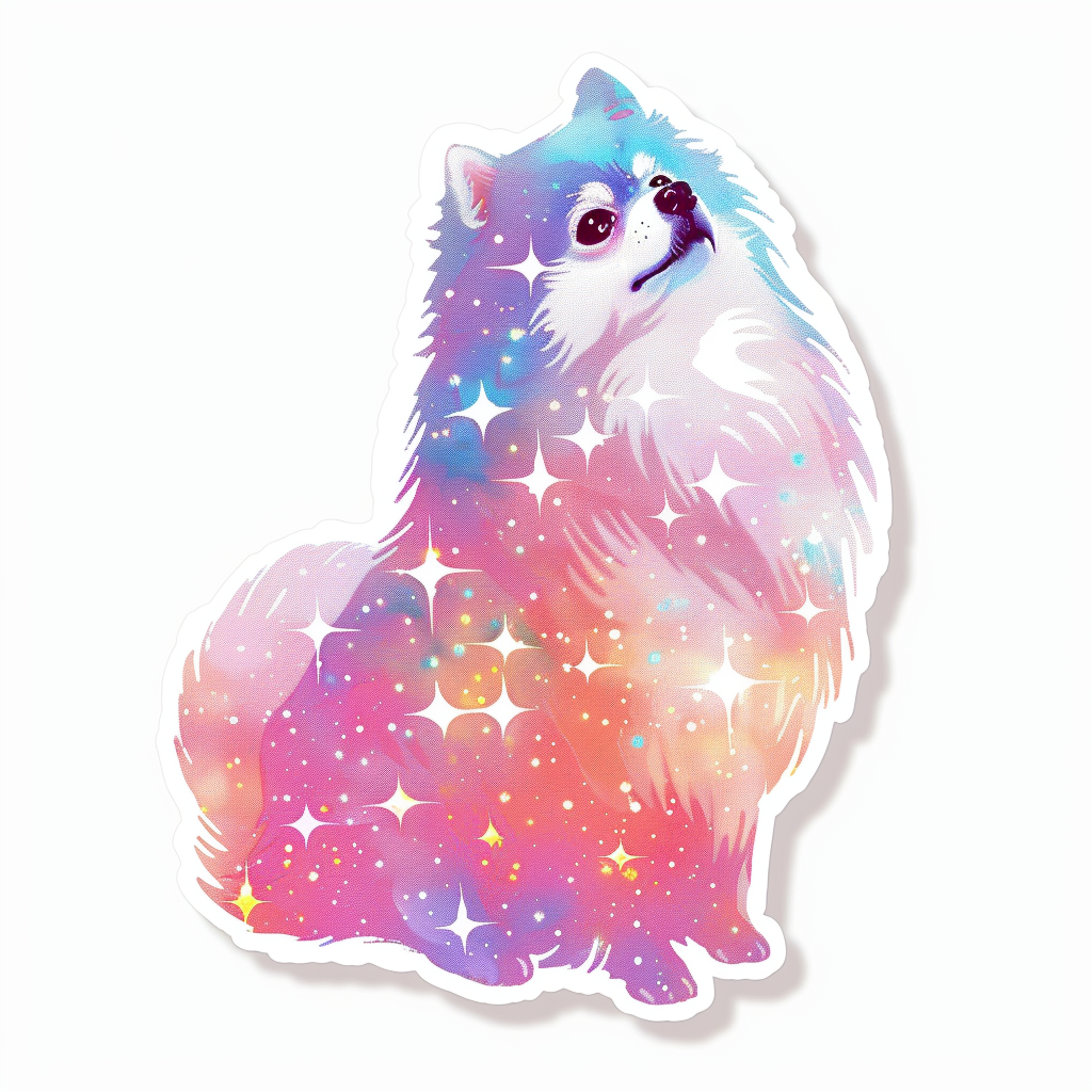 Sticker of a Pomeranian Dog galaxy majestic Expressive surreal Vinyl Decal Sticker for Car, Laptop, Tumbler and more # F013939