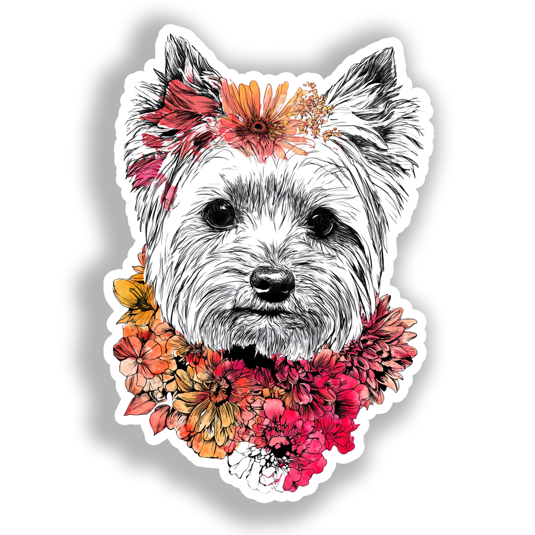 Yorkshire Terrier Dog Vinyl Decal Sticker for Car, Laptop, Tumbler and more # A017143-4" x 4"
