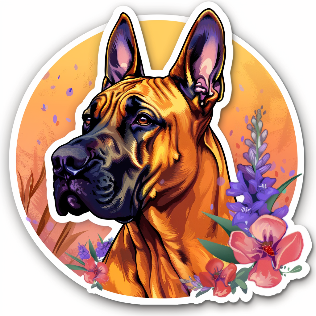 Great Dane Dog Expressive surreal Vinyl Decal Sticker for Car, Laptop, Tumbler and more # F022889