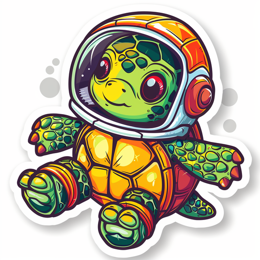 turtle majestic Expressive surreal Vinyl Decal Sticker for Car, Laptop, Tumbler and more # F022121-4" x 4"