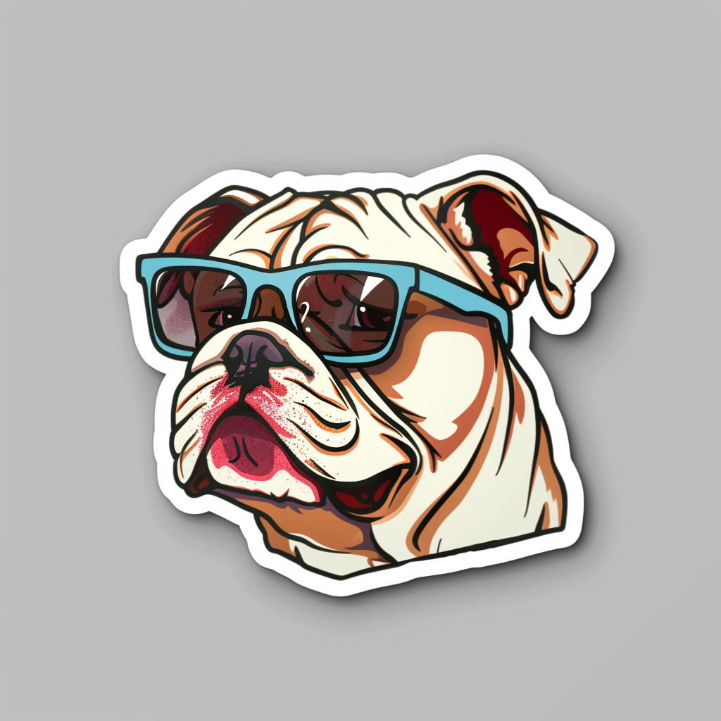 Bulldog Dog majestic Expressive surreal Vinyl Decal Sticker for Car, Laptop, Tumbler and more # F017448