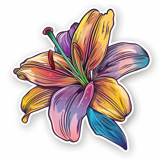 Lily flower majestic Expressive surreal Vinyl Decal Sticker for Car, Laptop, Tumbler and more # F023312