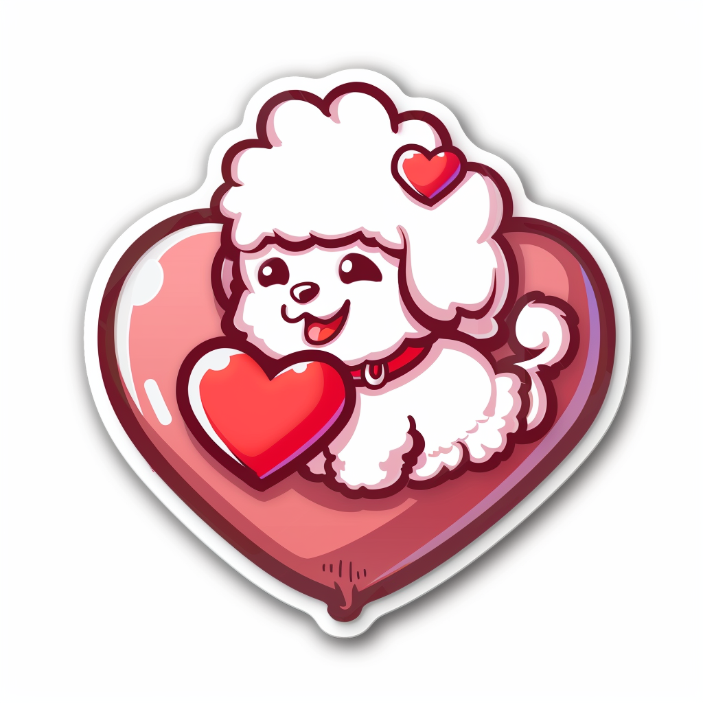 Poodle Dog heartcore Vinyl Decal Sticker for Car, Laptop, Tumbler and more # F012412