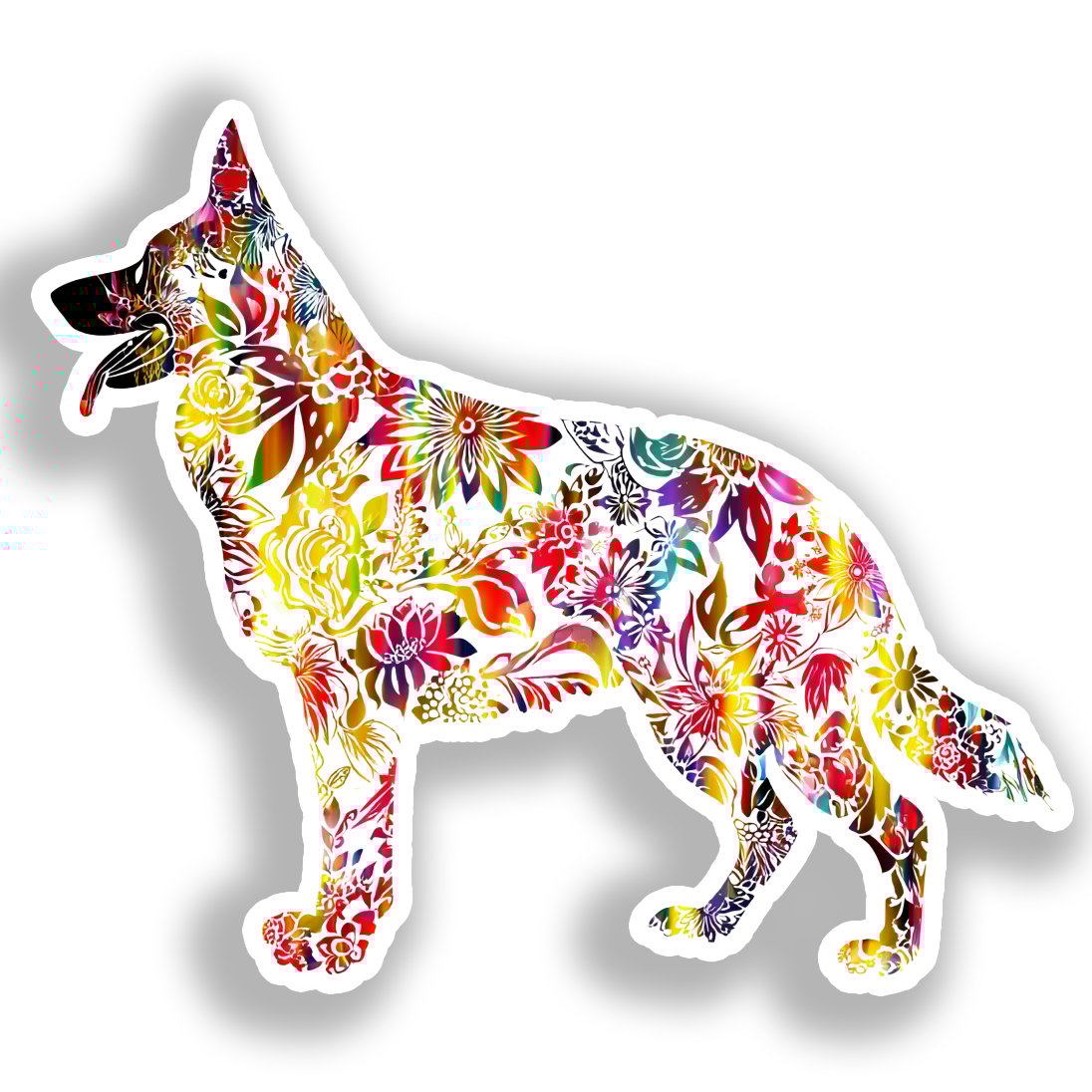 German Shepherd Dog Vinyl Decal Sticker for Car, Laptop, Tumbler and more # A019587-4" x 4"