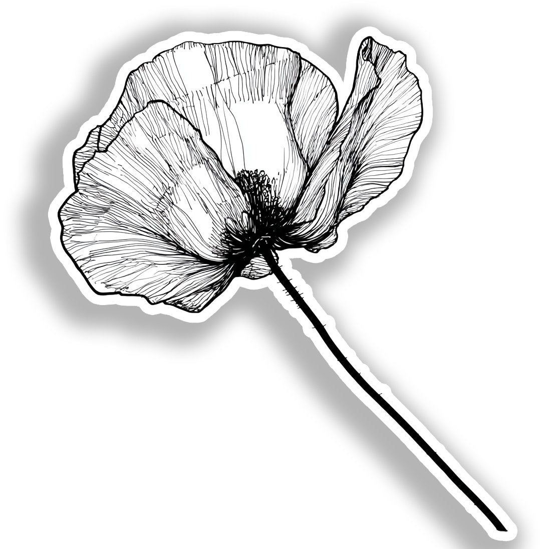 Poppy Flower Vinyl Decal Sticker for Car, Laptop, Tumbler and more # A019289-4" x 4"