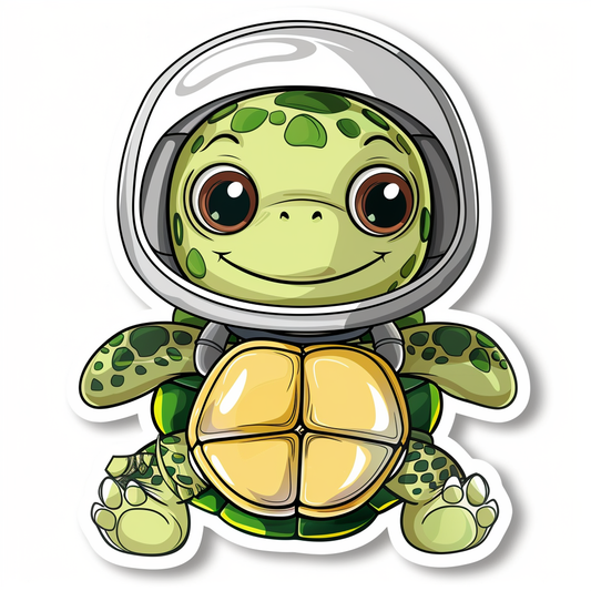 turtle majestic Expressive surreal Vinyl Decal Sticker for Car, Laptop, Tumbler and more # F022124-4" x 4"