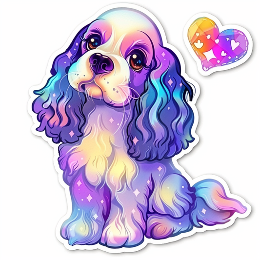 Cocker Spaniel Dog majestic Expressive surreal Vinyl Decal Sticker for Car, Laptop, Tumbler and more # F019725-4" x 4"