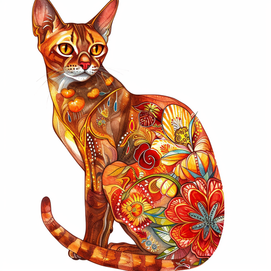 Abyssinian Cat astronaut majestic Expressive surreal Vinyl Decal Sticker for Car, Laptop, Tumbler and more # F021050-4" x 4"