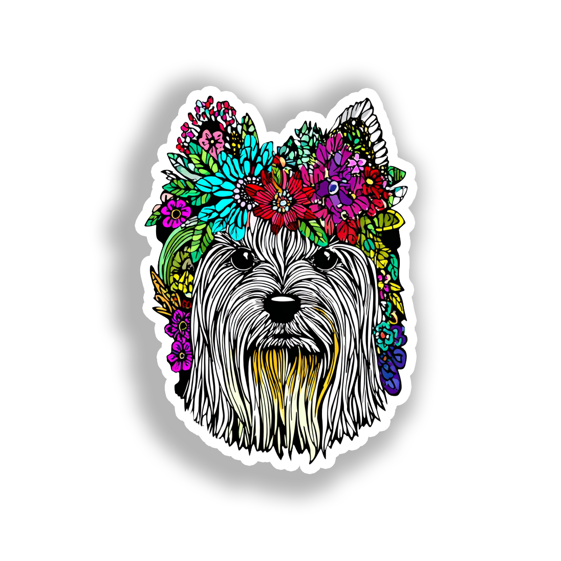Yorkshire Terrier Dog Vinyl Decal Sticker for Car, Laptop, Tumbler and more # A017133-4" x 4"