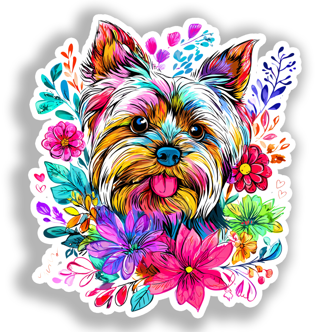 Yorkshire Terrier Dog Vinyl Decal Sticker for Car, Laptop, Tumbler and more # A017178-4" x 4"