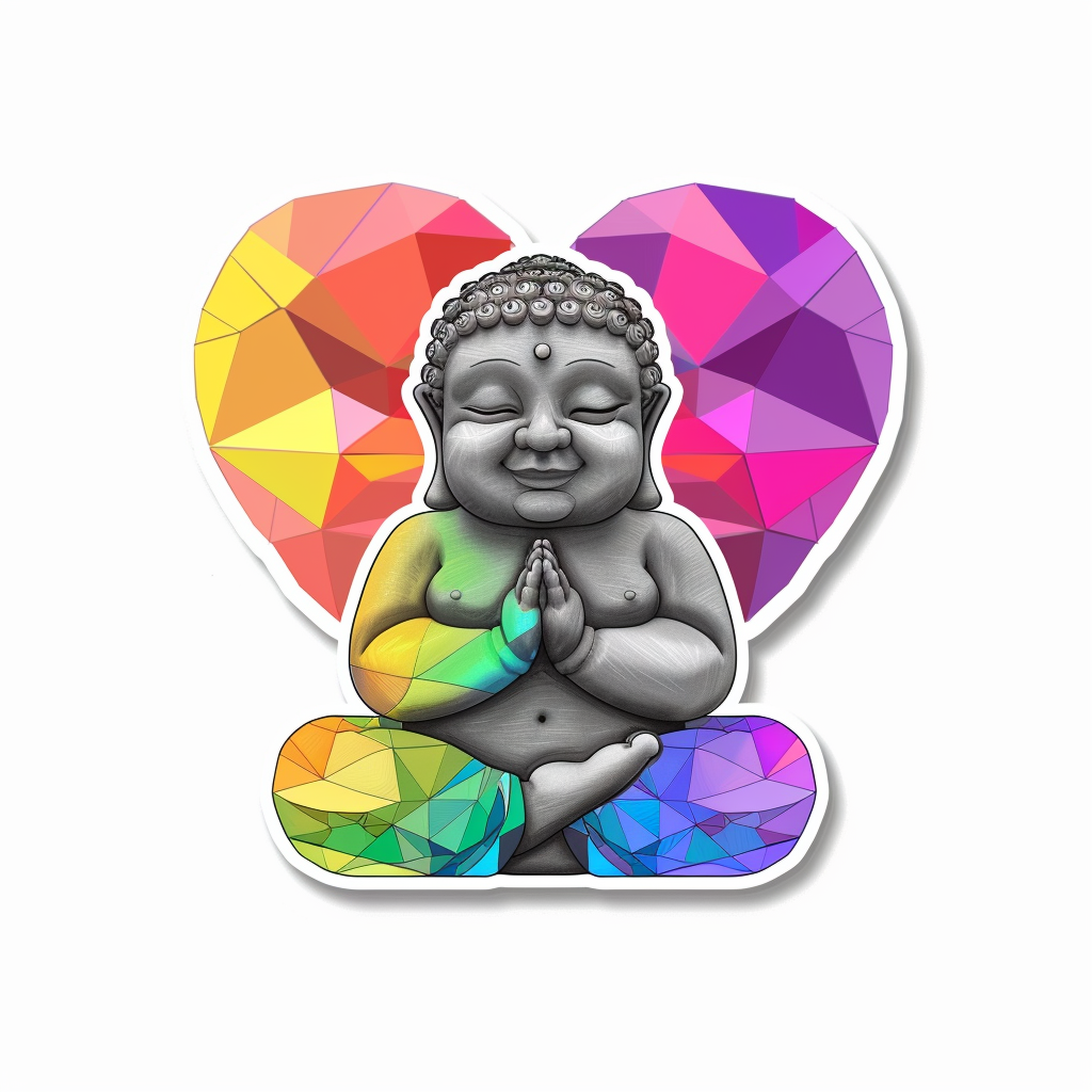 Sticker of a Buddha majestic Expressive surreal Vinyl Decal Sticker for Car, Laptop, Tumbler and more # F017252