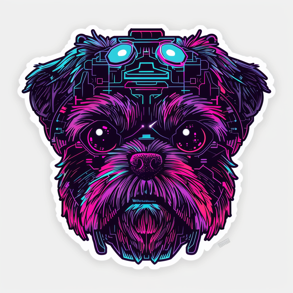 Adorable Shih Tzu Dog Expressive surreal Vinyl Decal Sticker for Car, Laptop, Tumbler and more # F018338