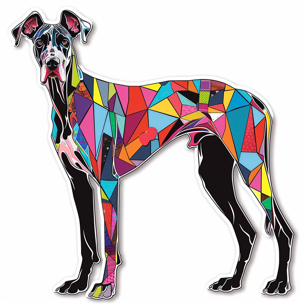 Great Dane Dog cyber punk majestic Expressive surreal Vinyl Decal Sticker for Car, Laptop, Tumbler and more # F017913