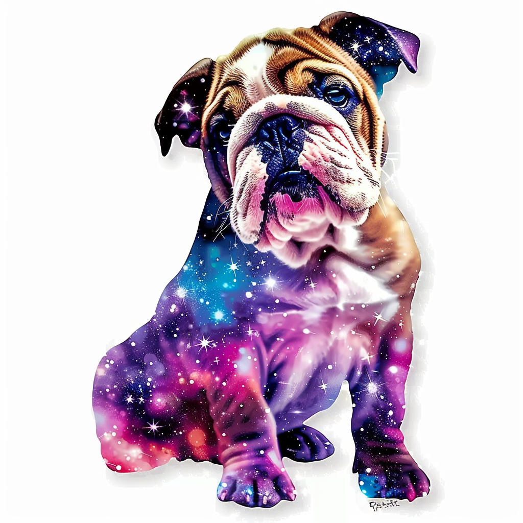 Bulldog Dog majestic Expressive surreal Vinyl Decal Sticker for Car, Laptop, Tumbler and more # F017508