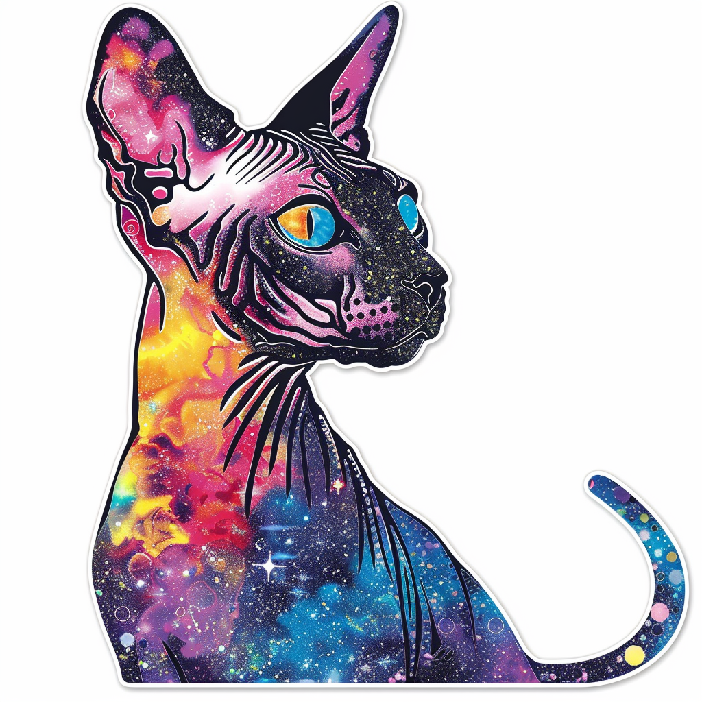 Sphynx Cat Vinyl Decal Sticker for Car, Laptop, Tumbler and more # F010113