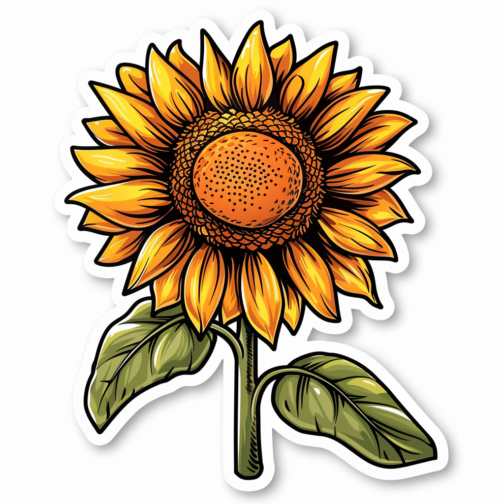 Sunflower flower majestic Expressive surreal Vinyl Decal Sticker for Car, Laptop, Tumbler and more # F023052