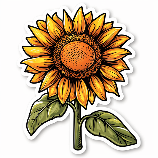 Sunflower flower majestic Expressive surreal Vinyl Decal Sticker for Car, Laptop, Tumbler and more # F023052