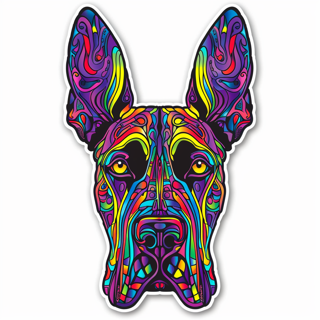 Great Dane Dog Expressive surreal Vinyl Decal Sticker for Car, Laptop, Tumbler and more # F022908
