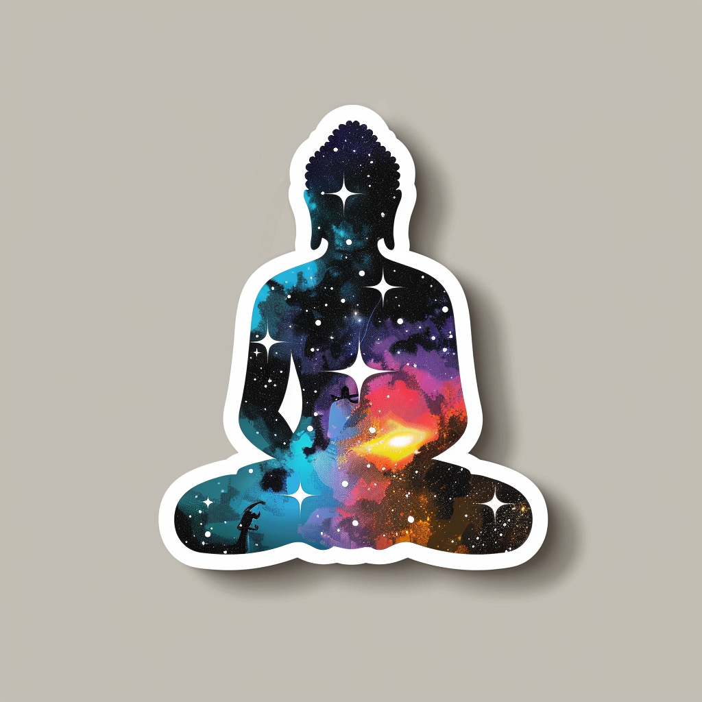 Buddha galaxy majestic Expressive surreal Vinyl Decal Sticker for Car, Laptop, Tumbler and more # F017144