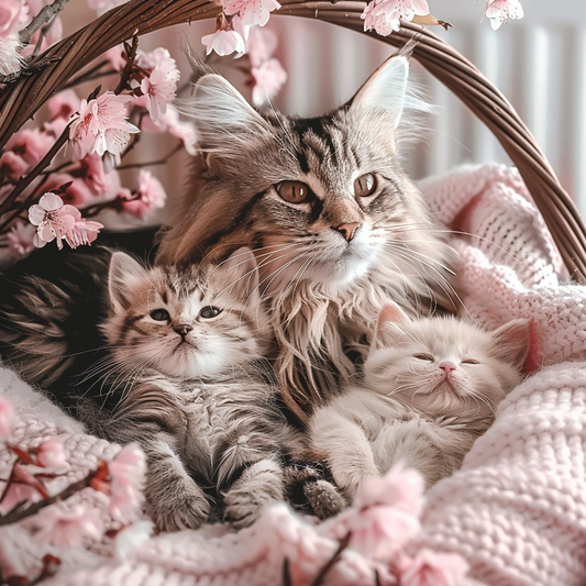 Adorable Cats in basket portrait  Vinyl Decal Sticker for Car, Laptop, Tumbler and more # F021623-4" x 4"