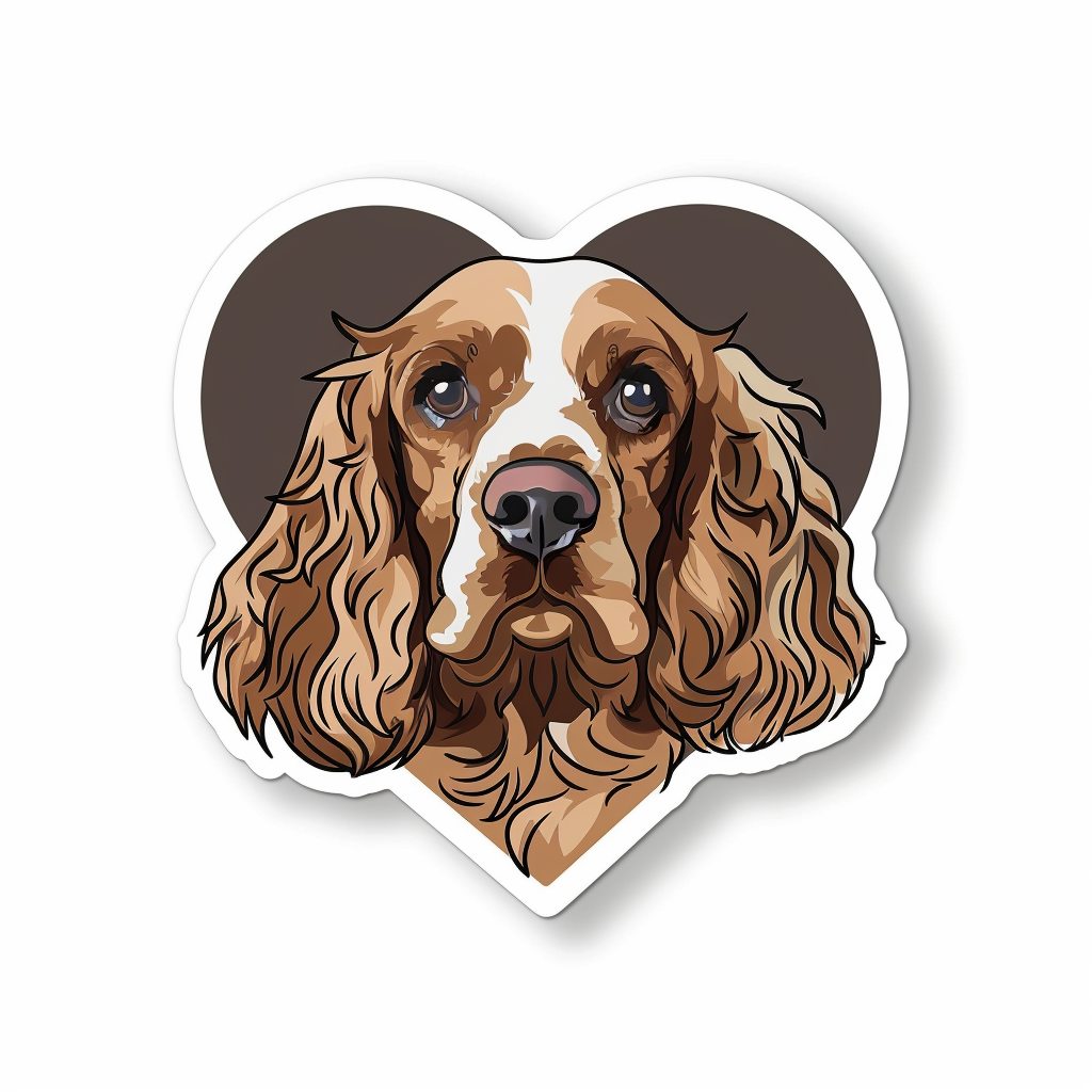 Cocker Spaniel Dog majestic Expressive surreal Vinyl Decal Sticker for Car, Laptop, Tumbler and more # F019760-4" x 4"
