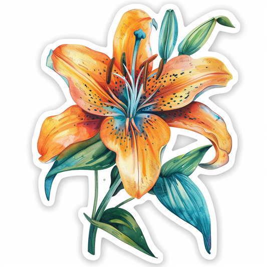 Lily flower majestic Expressive surreal Vinyl Decal Sticker for Car, Laptop, Tumbler and more # F023317