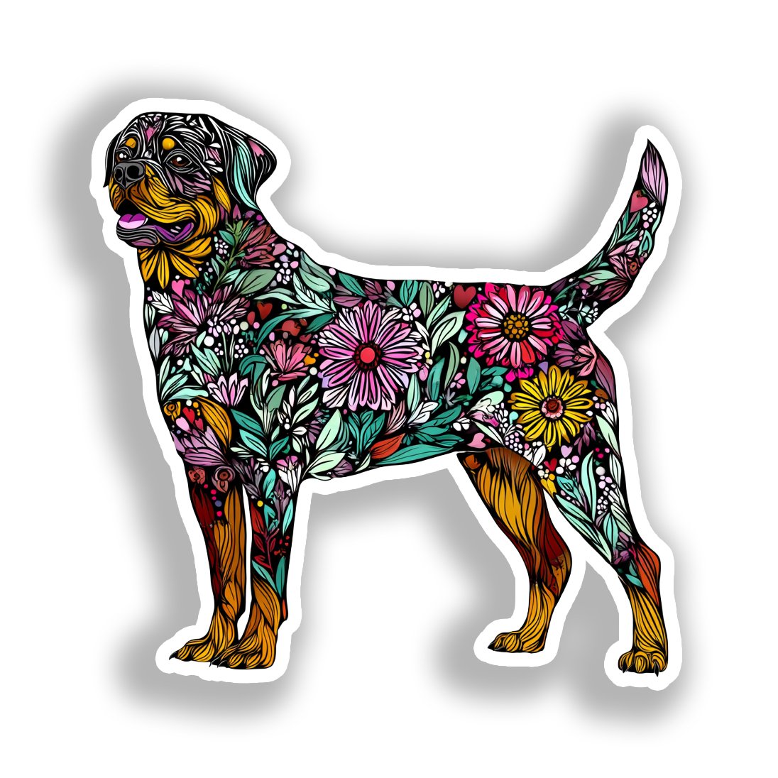 Rottweiler Dog Vinyl Decal Sticker for Car, Laptop, Tumbler and more # A018024-4" x 4"