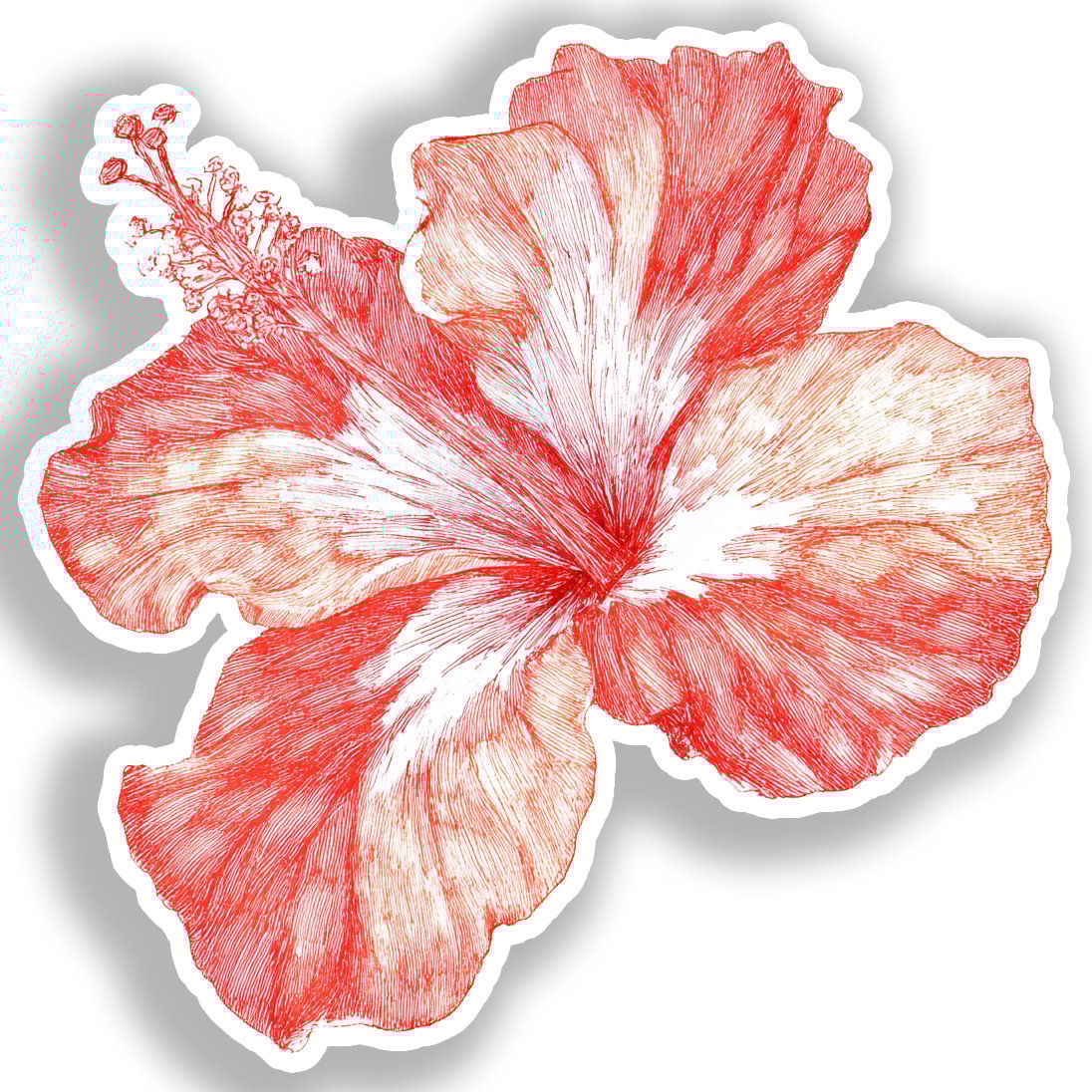 Hibiscus Flower Vinyl Decal Sticker for Car, Laptop, Tumbler and more # A019453-4" x 4"