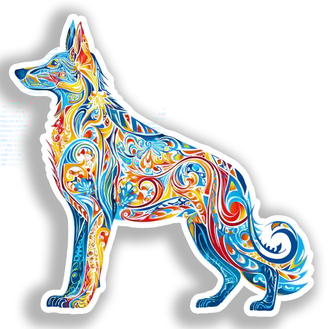 German Shepherd Dog Vinyl Decal Sticker for Car, Laptop, Tumbler and more # A019576-4" x 4"