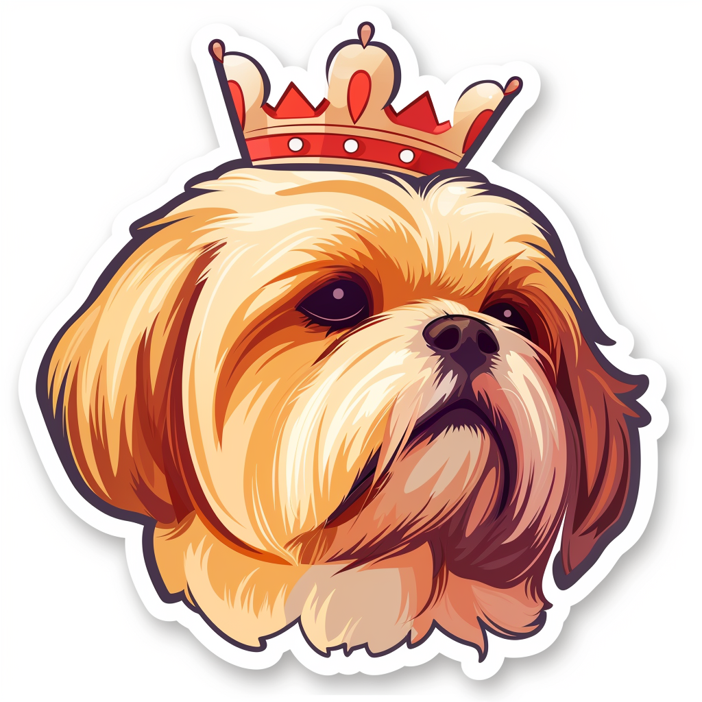 Adorable Shih Tzu Dog Expressive surreal Vinyl Decal Sticker for Car, Laptop, Tumbler and more # F018407