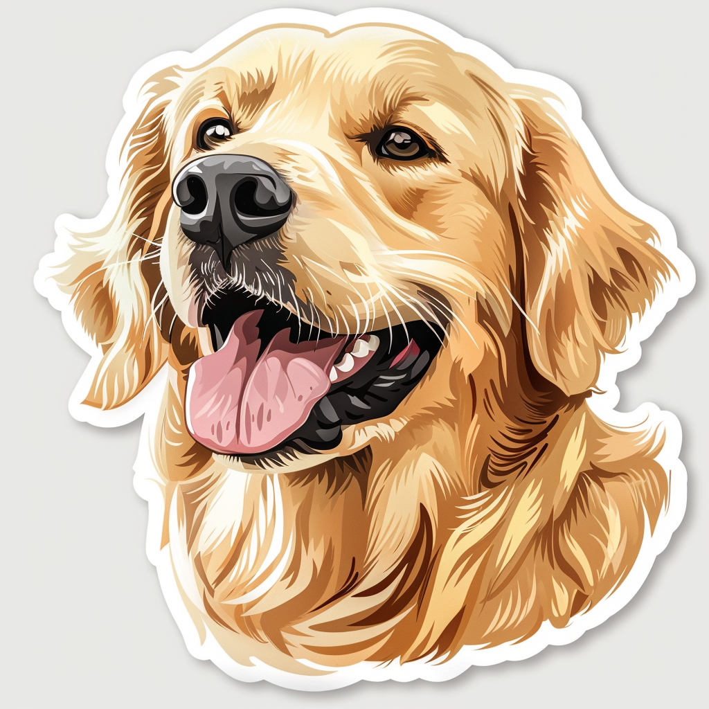Golden Retriever Dog Vinyl Decal Sticker for Car, Laptop, Tumbler and more # F07148