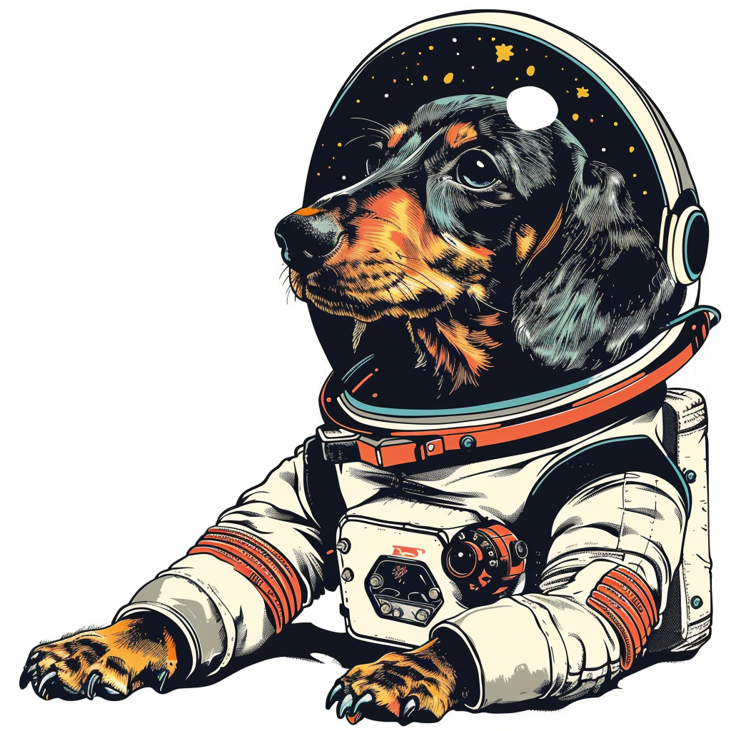 Dachshund Dog astronaut Vinyl Decal Sticker for Car, Laptop, Tumbler and more # F013168