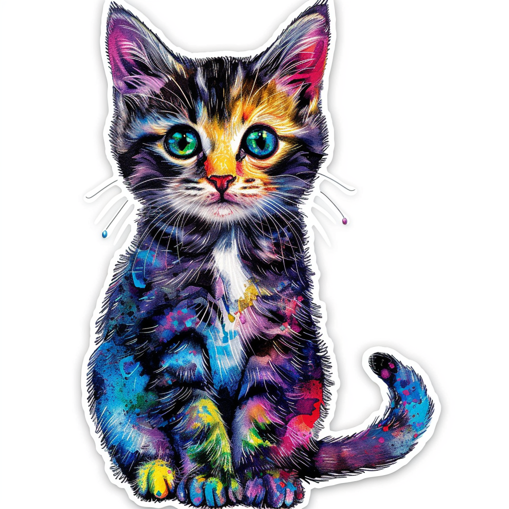 American Shorthair Cat majestic Expressive surreal Vinyl Decal Sticker for Car, Laptop, Tumbler and more # F018822