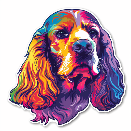 Cocker Spaniel Dog majestic Expressive surreal Vinyl Decal Sticker for Car, Laptop, Tumbler and more # F019739-4" x 4"