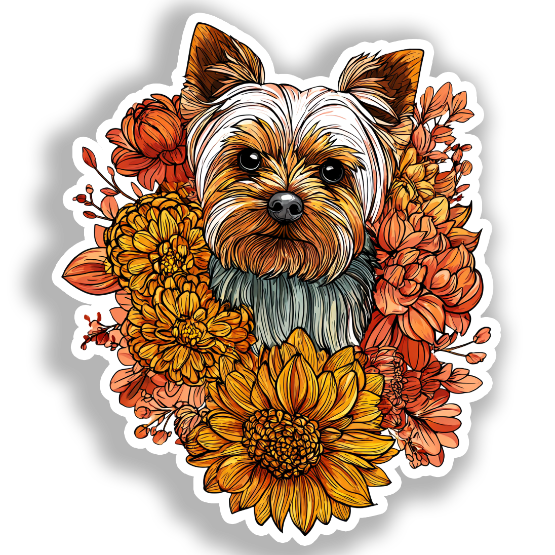 Yorkshire Terrier Dog Vinyl Decal Sticker for Car, Laptop, Tumbler and more # A017089-4" x 4"