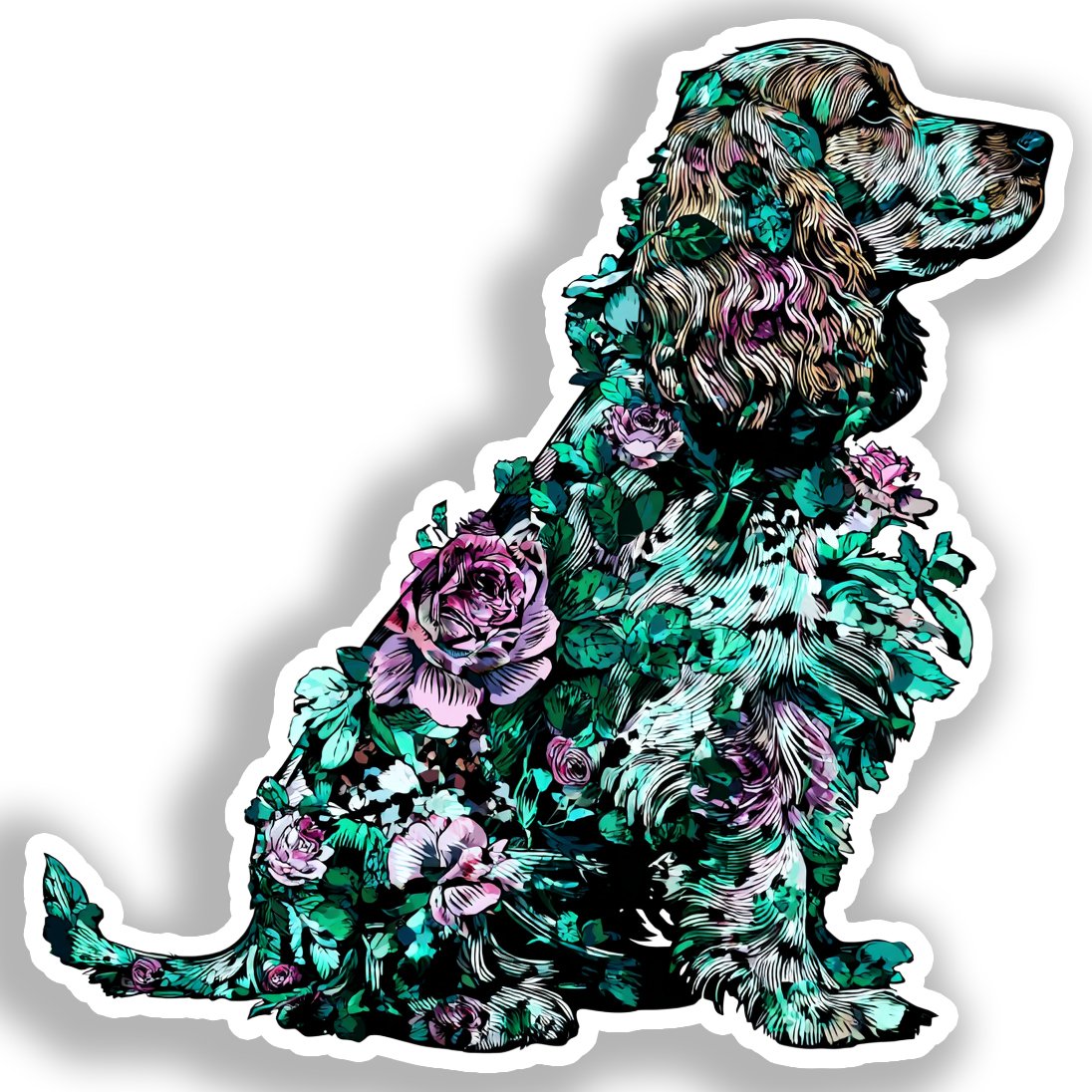 Cocker Spaniel Dog Vinyl Decal Sticker for Car, Laptop, Tumbler and more # A019781-4" x 4"
