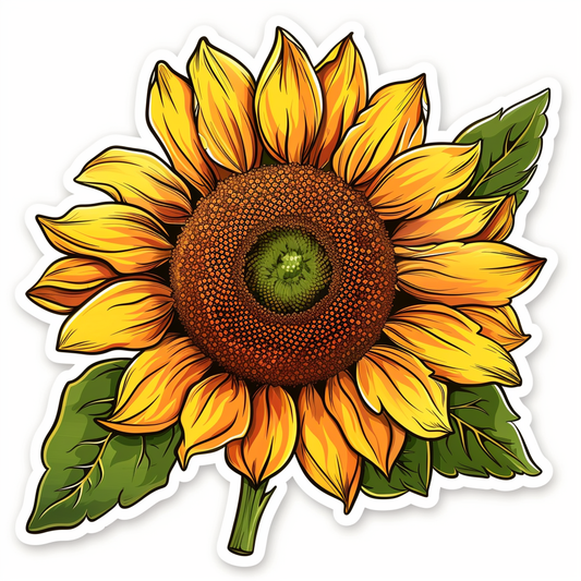 Sunflower flower majestic Expressive surreal Vinyl Decal Sticker for Car, Laptop, Tumbler and more # F023038