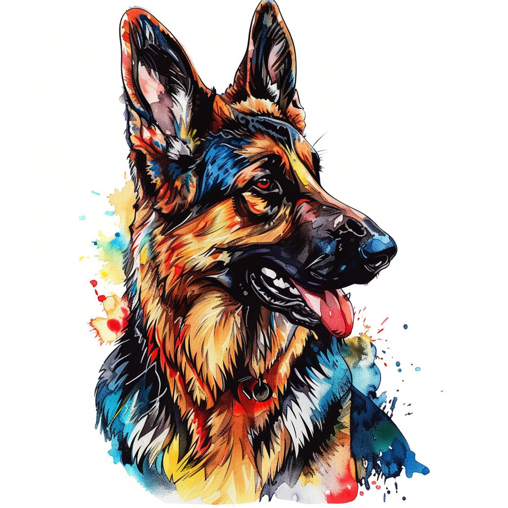 German Shepherd Dog cartoon Vinyl Decal Sticker for Car, Laptop, Tumbler and more # F011552