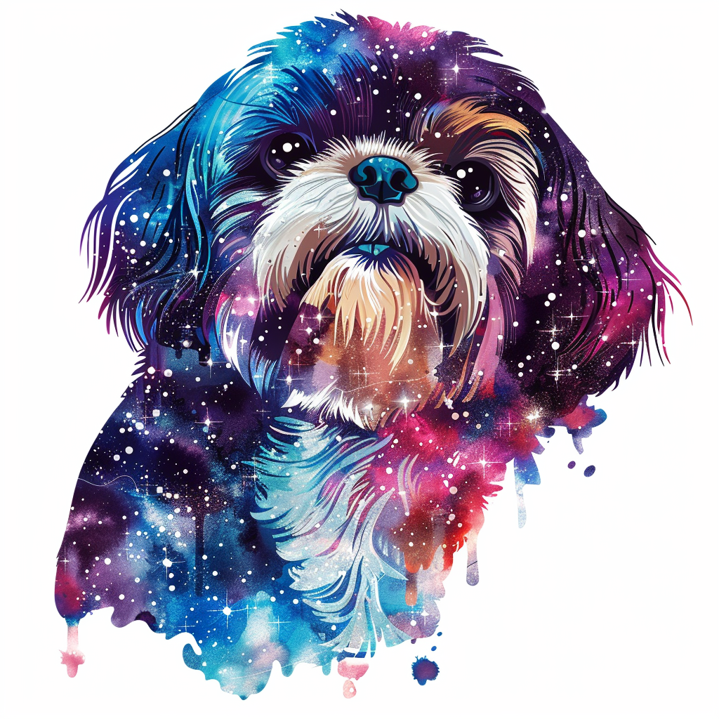 Adorable Shih Tzu Dog Expressive surreal Vinyl Decal Sticker for Car, Laptop, Tumbler and more # F018265
