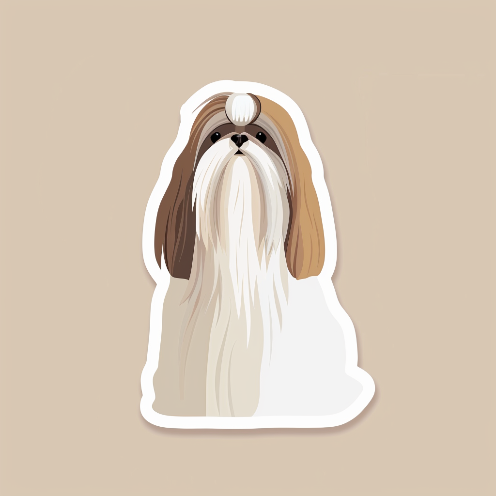 Adorable Shih Tzu Dog Expressive surreal Vinyl Decal Sticker for Car, Laptop, Tumbler and more # F018486