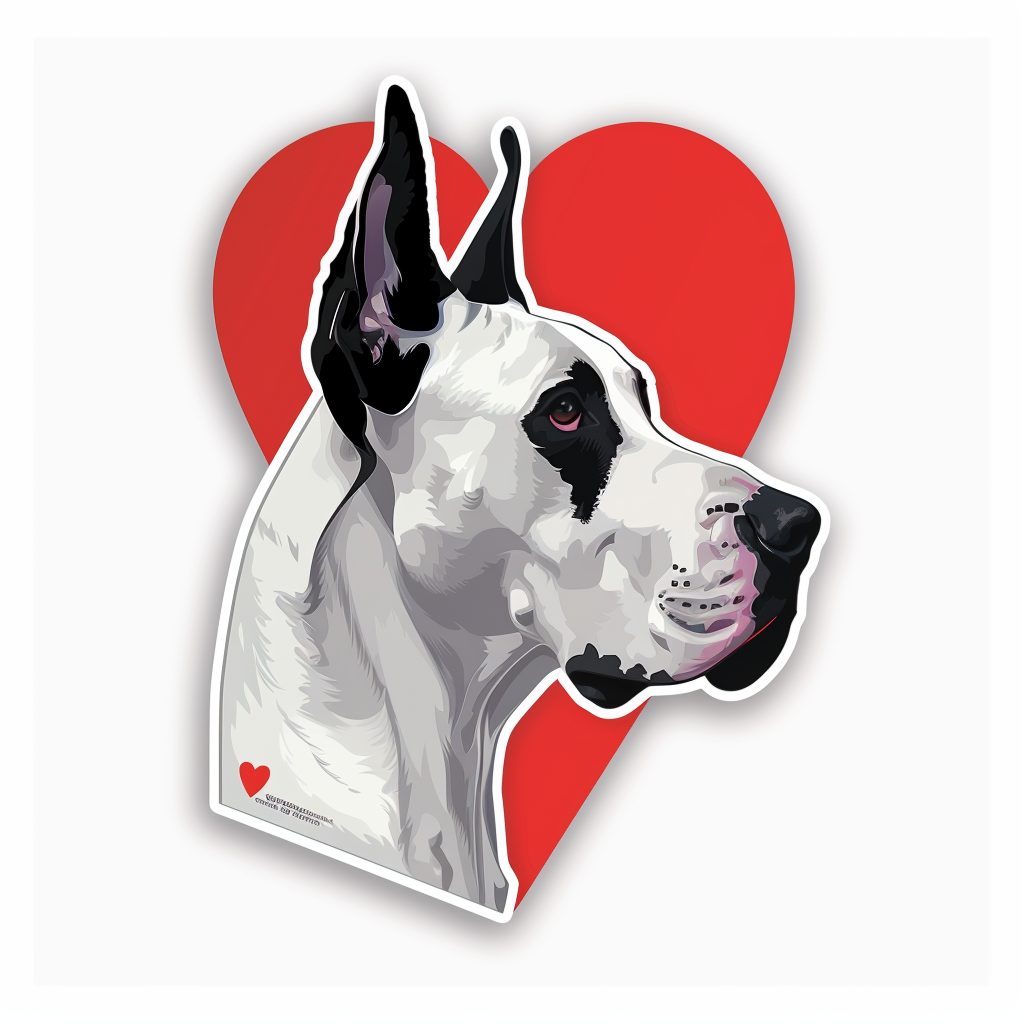 Adorable Great Dane Dog Expressive surreal Vinyl Decal Sticker for Car, Laptop, Tumbler and more # F018045