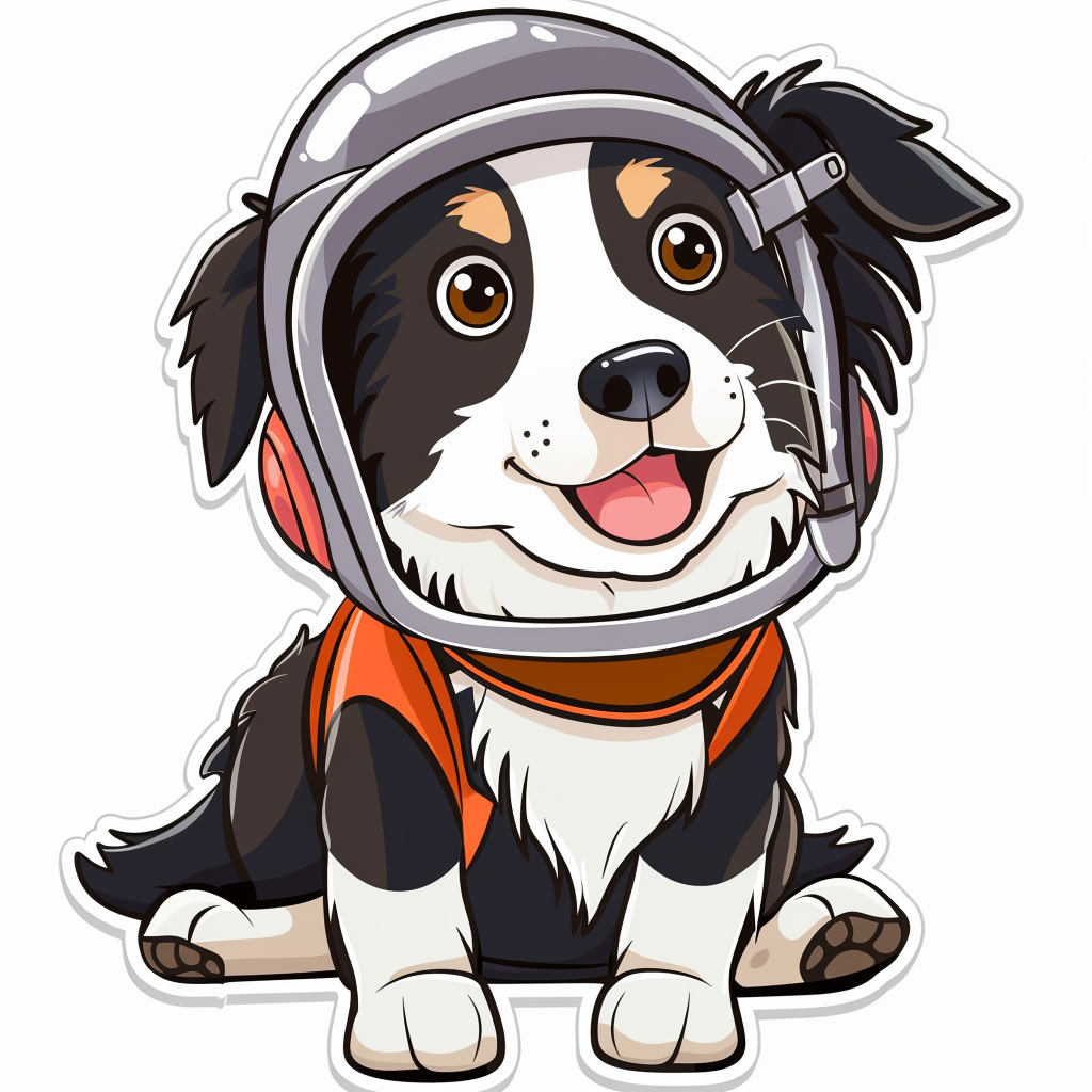 Sticker of a Border Collie Dog majestic Expressive surreal Vinyl Decal Sticker for Car, Laptop, Tumbler and more # F021926