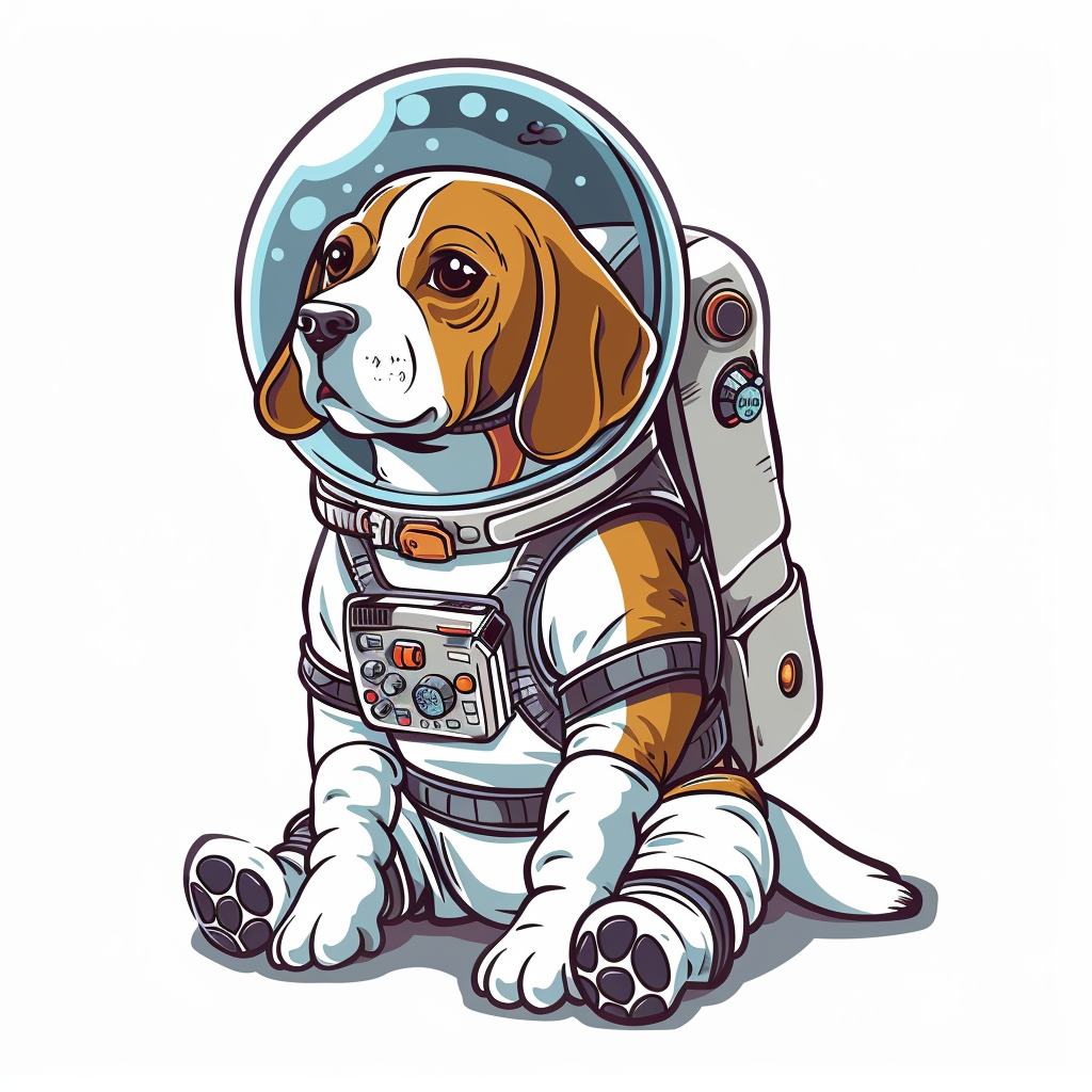 Beagle dog astronaut Vinyl Decal Sticker for Car, Laptop, Tumbler and more # F011983