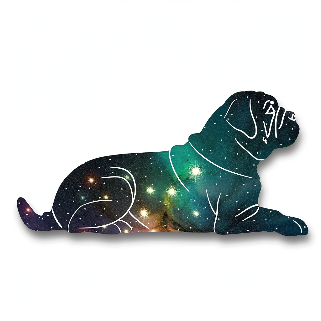 Bulldog Dog galaxy majestic Expressive surreal Vinyl Decal Sticker for Car, Laptop, Tumbler and more # F017521