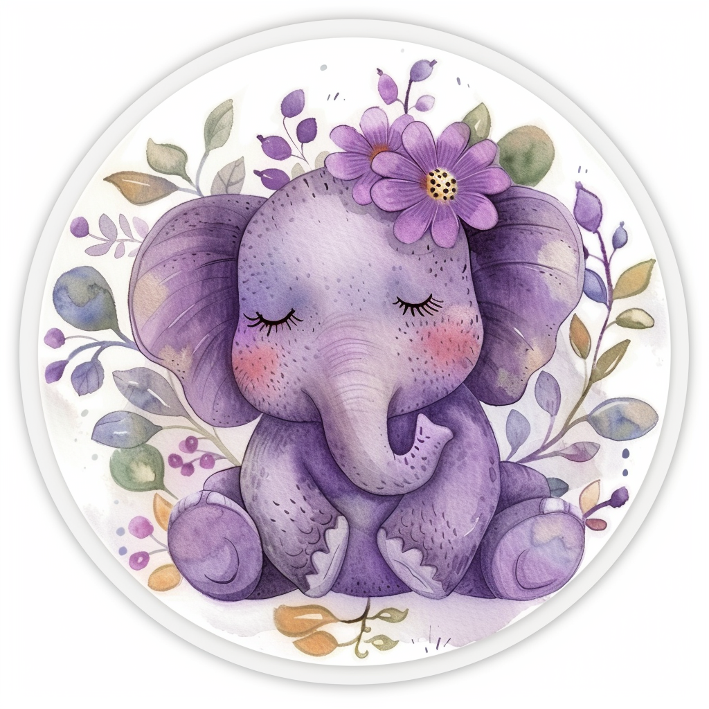 Elephant Expressive surreal Vinyl Decal Sticker for Car, Laptop, Tumbler and more # F022362-4" x 4"