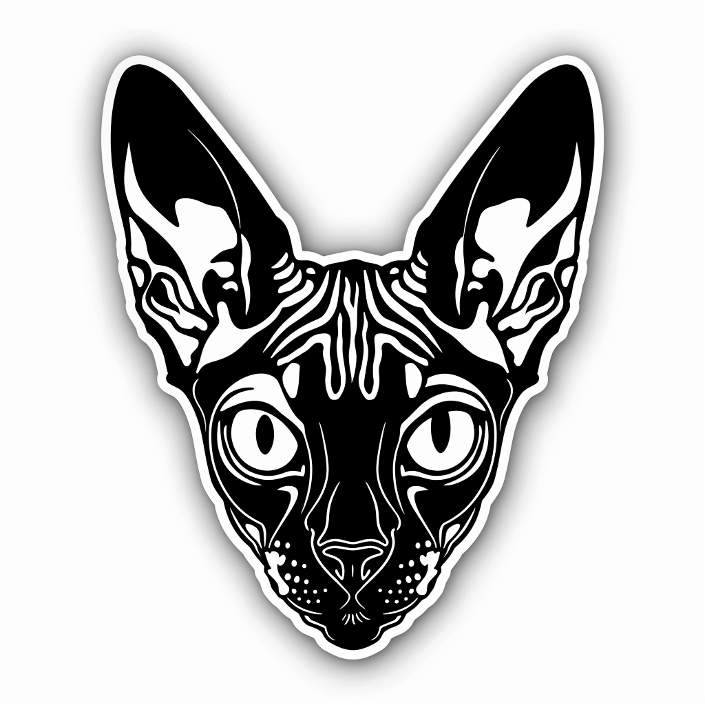 Sphynx Cat Vinyl Decal Sticker for Car, Laptop, Tumbler and more # F010044