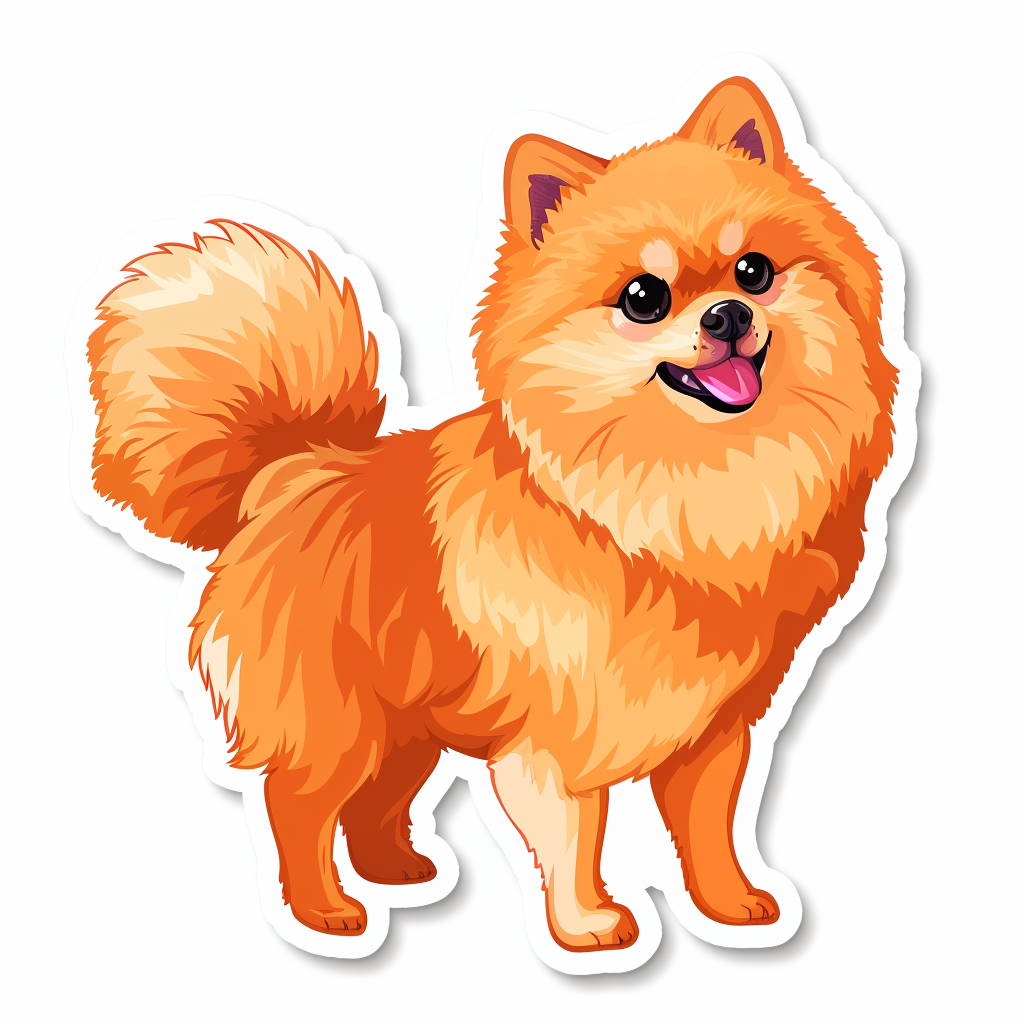 Sticker of a Pomeranian Dog majestic Expressive surreal Vinyl Decal Sticker for Car, Laptop, Tumbler and more # F013848