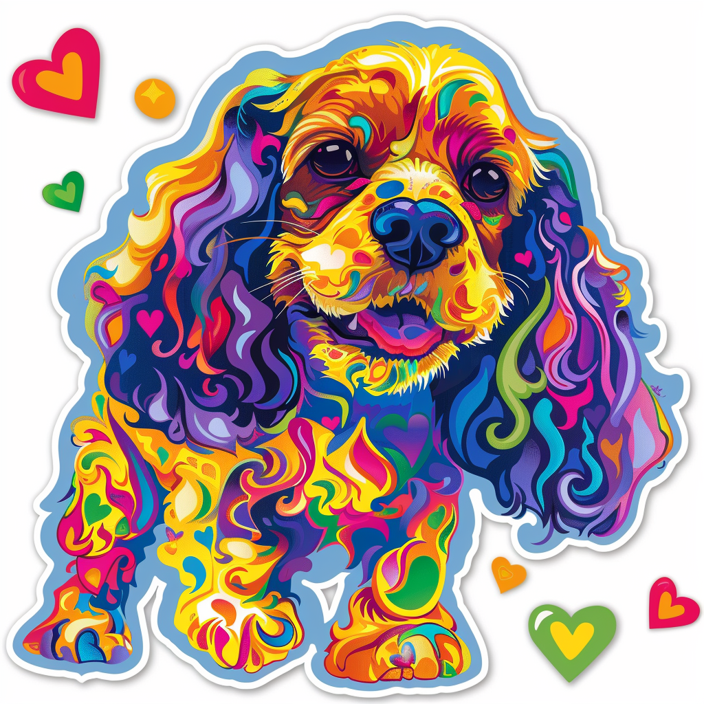 Cocker Spaniel Dog majestic Expressive surreal Vinyl Decal Sticker for Car, Laptop, Tumbler and more # F019942-4" x 4"